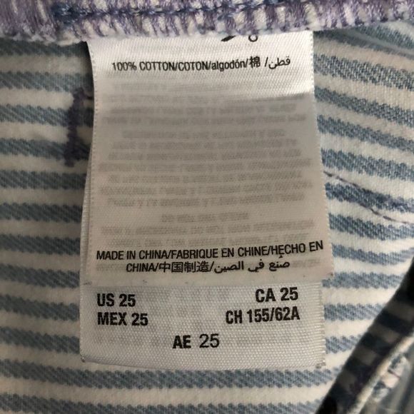 Juicy Couture High Rise White Blue Stripe Girlfriend Jeans with Studded Detail - Picture 11 of 14